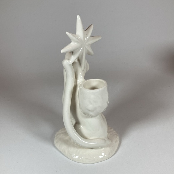 Anthropologie Winter White Ivory Creature Leopard Candle Taper Holder - Picture 3 of 4